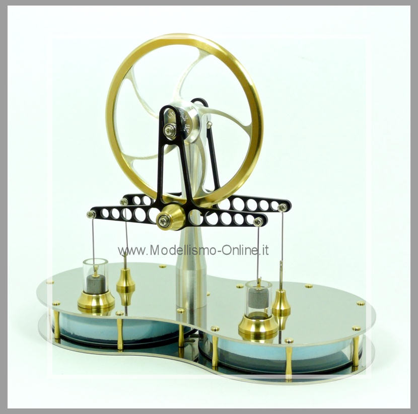 Motore stirling LTD Twin Lucido  - Clicca l'immagine per chiudere