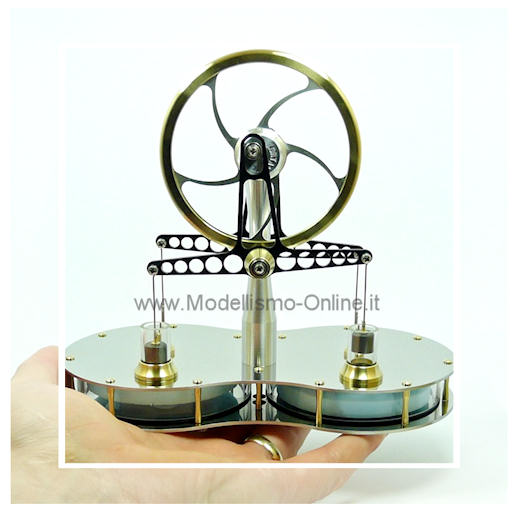 Motore stirling LTD Twin Lucido  - Clicca l'immagine per chiudere